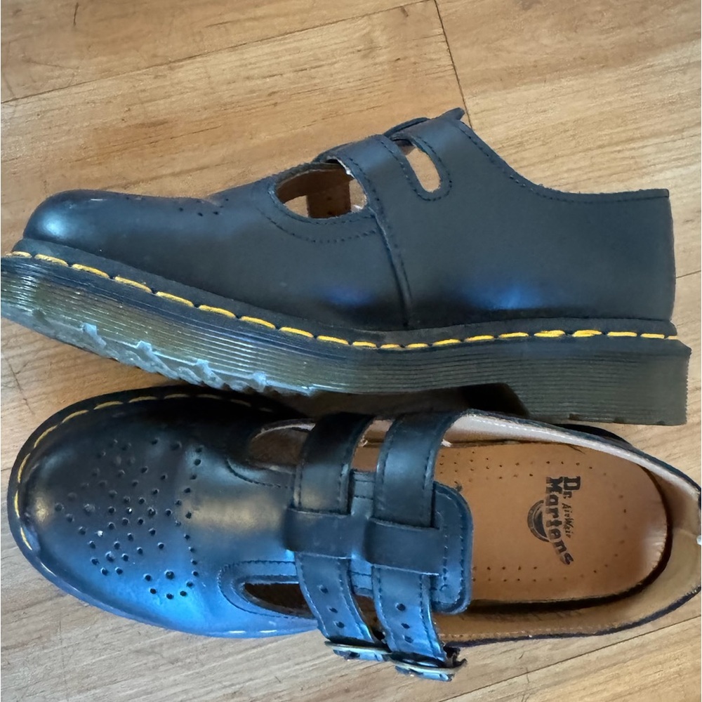 Dr. Martens Black Double Strap Mary Janes | Women’s (Size 7) Leather Shoes